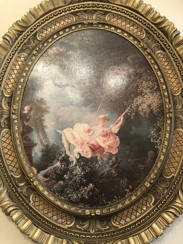 обои баку цены: Oval dekorativ tablo – reproduksiya “The Swing” (Jean-Honoré Fragonard at lalafo.az обои баку цены: Oval dekorativ tablo – reproduksiya “The Swing” (Jean-Honoré Fragonard