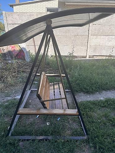 качели деревянные: Садовые качели Металл, Со спинкой, С крышей — 2