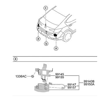 kor zona: Blind Spot Radar - Hyundai (99150-F2100 ve 99140-F2100) Hyundai — 5