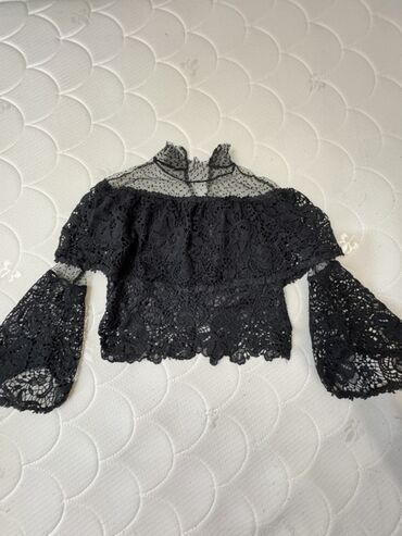 кожанное платье: Блузка, Кече, Гипюр, Solid print, Тунук модель