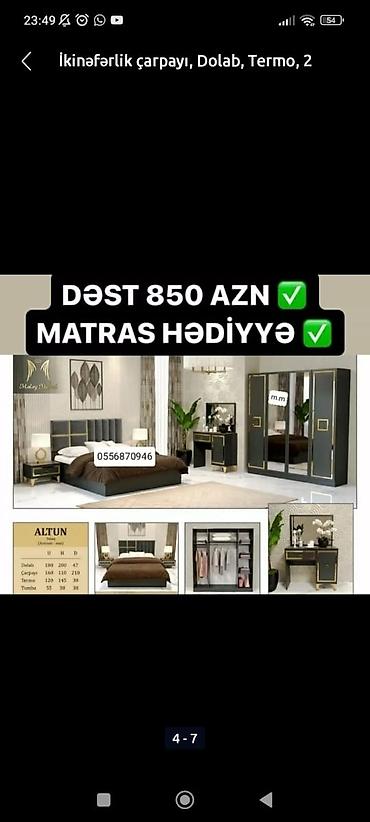 Yataq otağı dəstləri: İkinəfərlik çarpayı, Dolab, Termo, 2 tumba, Azərbaycan, Yeni -da lalafo.az — 11 Yataq otağı dəstləri: İkinəfərlik çarpayı, Dolab, Termo, 2 tumba, Azərbaycan, Yeni — 11