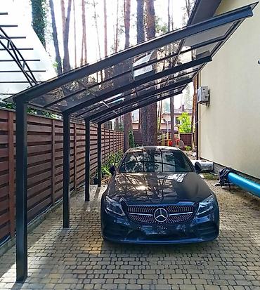 Навесы: Навес, Арочный, Металл, Поликарбонат, Установка — 1