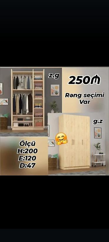 Dolablar: Dolab yeni qarderob paltar dolabı güzgüsüz — 1