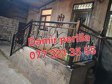 Лестничные перила: Dəmir perilla – pilləkən və eyvanlar üçün dekorativ və möhkəm — 1