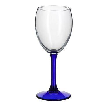 посуда стаканы: Фужер люминарк на синей ножке для вина