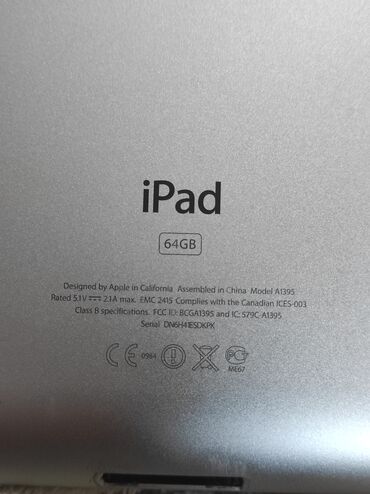 планшет сатылат: Планшет, Apple, эс тутум 64 ГБ, Классикалык түсү - Күмүш