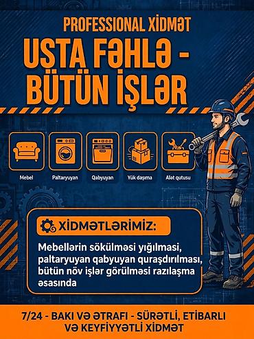 televizor ustasi əhmədli: Professional xidmət – Usta fəhlə, bütün işlər Xidmət sahələri: - — 1