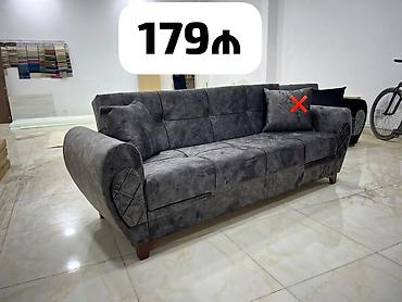 Üçnəfərlik divan – 179 ₼ - Rəng: tünd boz (beton effekti) - Material