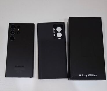 samsung galaxy s 23 ultra: Samsung Galaxy S23 Ultra, Колдонулган, 256 ГБ, түсү - Кара, 2 SIM