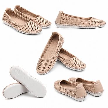ugg cizme kopije: Ženske baletanke – perforirani model - Materijal: mekana eko koža sa — 1