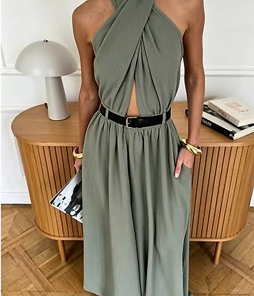 kaftan: Elegantna maxi haljina sa preklopljenim gornjim delom i otvorom na — 2