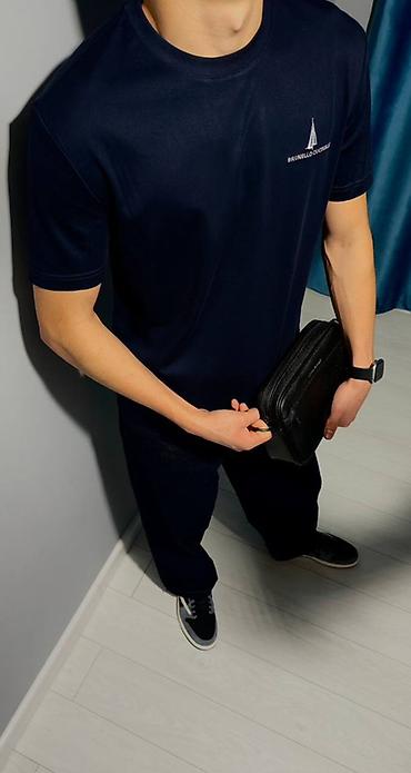 Футболкалар: Эркектердин футболкасы, M, L, XL, Burberry, Жаңы, түсү - Көк, Акысыз жеткирүү — 4