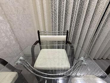 kafe stul: Mətbəx/dining üçün 4 ədəd stul dəsti - Material: qara-qəhvəyi taxta — 2