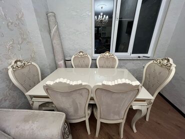 Taburetlər: Qonaq otağı üçün, İşlənmiş, 6 stul