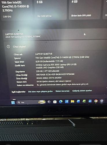 iphone 13 pro max green: ASUS TUF Gaming F17 (FX706HC) - Ekran: 17.3", 144 Hz, dar çərçivəli — 3