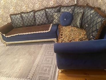 salon divan: Künc divan dəsti – klassik üslub, zərif detallar - Forma: L-şəkilli — 3