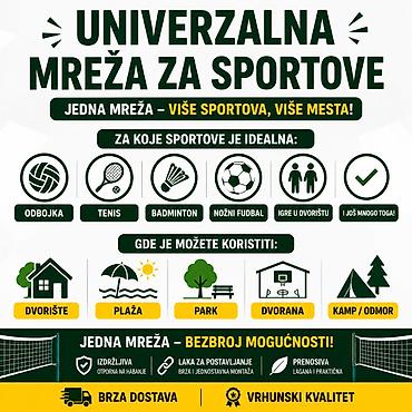 crivit marka: Akcija! Mreža za Odbojku, Tenis, Badminton i Nožni Fudbal Prodajem — 3