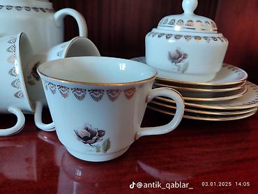 nabor hacar: Çay dəsti, rəng - Ağ, Farfor, 6 nəfərlik, Almaniya — 4