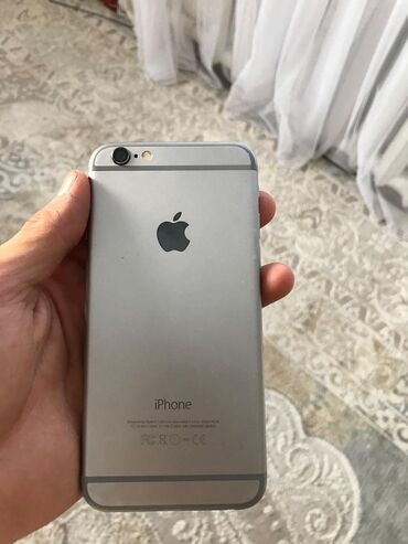 срочно продаю телефон нужны деньги: IPhone 6, Колдонулган, 64 ГБ, Күмүш, Каптама, 100 %