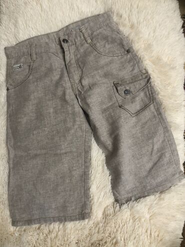 шорты джинсовые: Джинсы и брюки, цвет - Бежевый, Б/у
