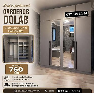 kredit evler: Zərif və funksional gardirob dolabı - Ölçülər: 220/250/060 sm - — 1