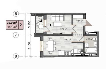 Продажа квартир: 1 комната, 40 м², Элитка, 14 этаж, ПСО (под самоотделку)