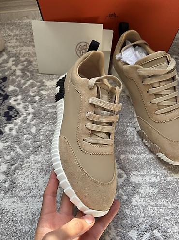 Спорттук бут кийим: Кроссовки Hermès Day Sneaker (мужские) - Цвет: бежевый (светлый — 1