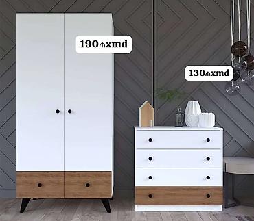 kamot qorka: Mebel dəsti – qarderob şkafı və komod - Dizayn: Skandinaviya — 1