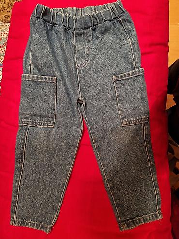 klasik şalvarlar: Uşaq üçün cins şalvar - Material: klassik mavi denim - Model: cargo — 1