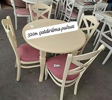 uşaq yemek masası: Mətbəx üçün, Yeni, Açılmayan, Yumru masa, 4 stul — 1