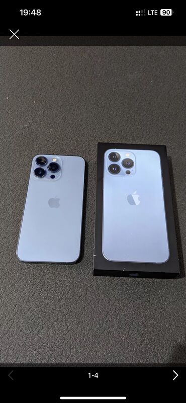 телефон 13про: IPhone 13 Pro, Колдонулган, 256 ГБ, Sierra Blue, Коргоочу айнек, Каптама, Куту, 80 %