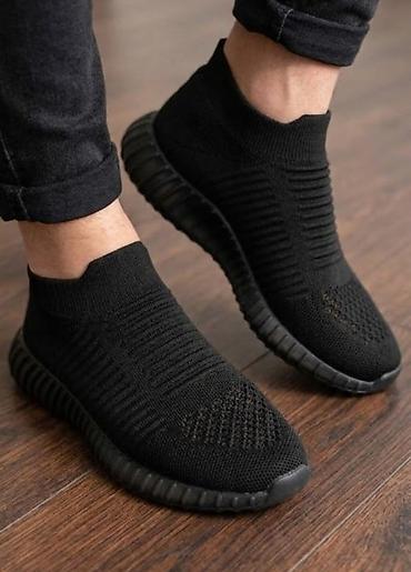 Crne muške patike – “sock” dizajn - Gornjište: elastični pleteni
