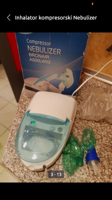 Inhalatori, nebulizatori: Inhalator kompresorski dobar Nebulizer sa novom maskom i rasprskivačem na lalafo.rs — 2 Inhalatori, nebulizatori: Inhalator kompresorski dobar Nebulizer sa novom maskom i rasprskivačem — 2