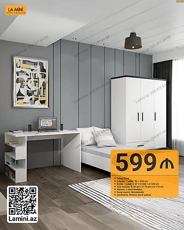 Ev üçün mebel: La Mini – Yataq Dəsti Minimalist üslubda funksional yataq otağı — 1