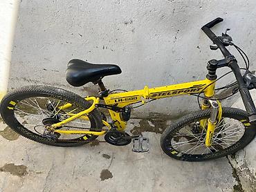 Velosipedlər: Stelsport LH-600 dağ velosipedi - Rəng: sarı-qara - Çərçivə: qatlanan — 2