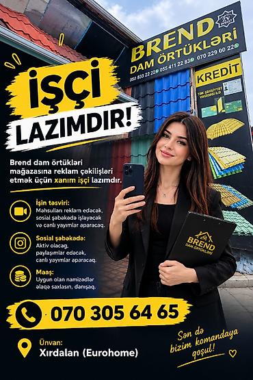 İş: SMM menecer tələb olunur, 18-29 yaş, 1-2 illik təcrübə — 1