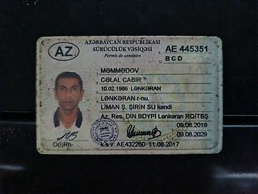 barmen is: Şəxsi sürücü, 40 yaş, stajı 5 il, Nəqliyyat təmin edilir — 1