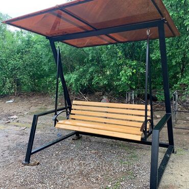 Садовые качели: Садовые качели Металл, Со спинкой, С крышей — 2