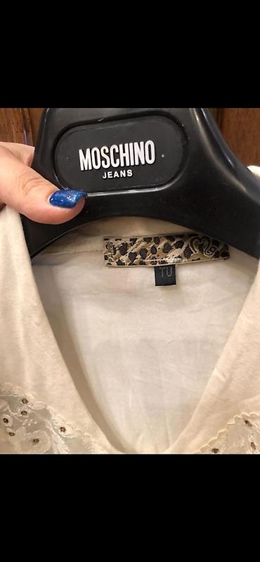 moschino: Moschino Jeans qadın bluzası - Rəng: krem/ivori - Model: dərin — 3