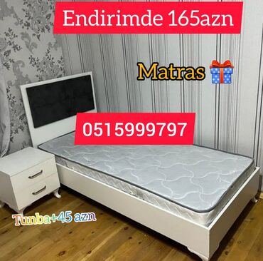 taxt döşəyi: Новый, Односпальная кровать, С матрасом