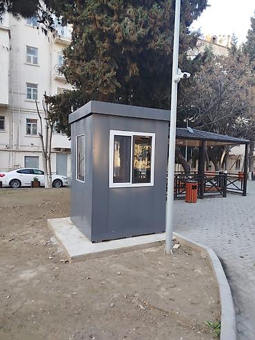 Sifarişlə market vitrinləri: PVC profilindən hazırlanmış mühafizə/post kabini - Ölçü: təxmini 2,5 — 13