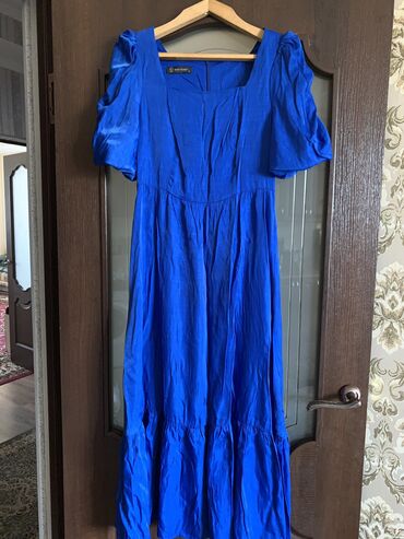синее платье в пол: Вечернее платье, Длинная модель, С рукавами, S (EU 36), M (EU 38)