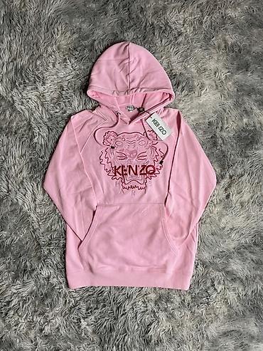 nike tech flecee: Розовое худи Kenzo с капюшоном. Модель выполнена в классическом стиле — 1