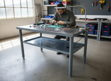 Столы для кафе: Металлический стол . все размеры на фото.ножки регулируемые под — 1