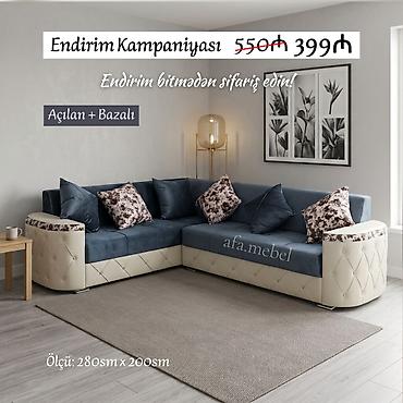 divanar: Açılan + Bazalı Künc divanlar! Endirimdə: 550₼ yox cəmi 399₼ Yeni və — 3