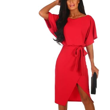 svecane haljine za 18 rodjendan: Color - Red, Evening, Short sleeves