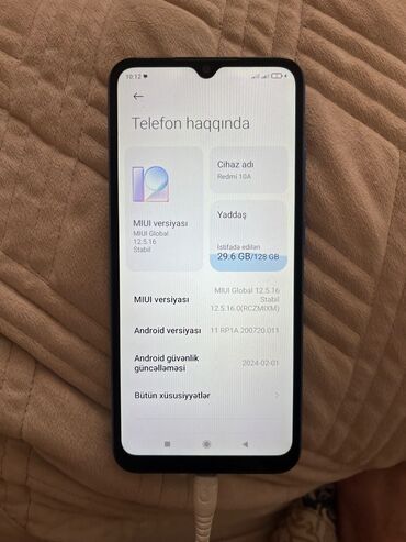Redmi: Redmi 10A, 128 GB, rəng - Mavi, Barmaq izi, Face ID