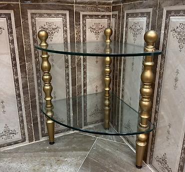 hamam kranti: Klassik üslubda banyo dəsti - Seramik əlüzüyü və dolab: Ağ rəngli — 4