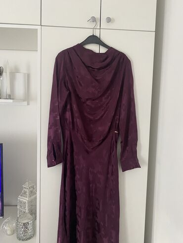 haljine od indijske svile: M (EU 38), bоја - Ljubičasta, Oversize, Dugih rukava