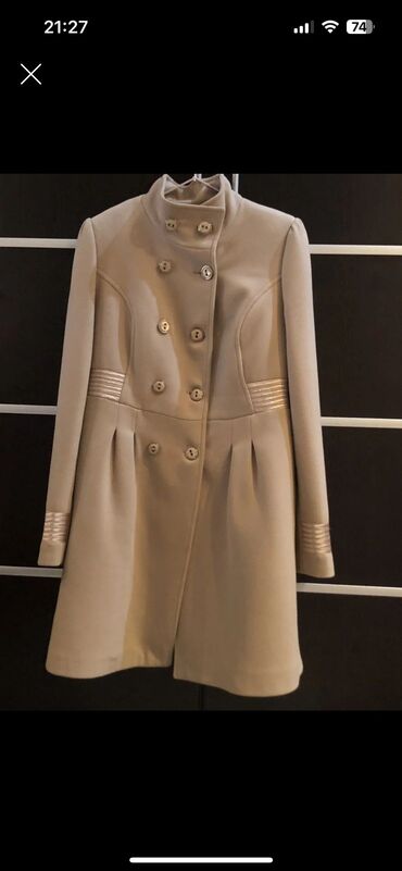 женское зимнее стеганое пальто: Пальто L (EU 40), цвет - Белый